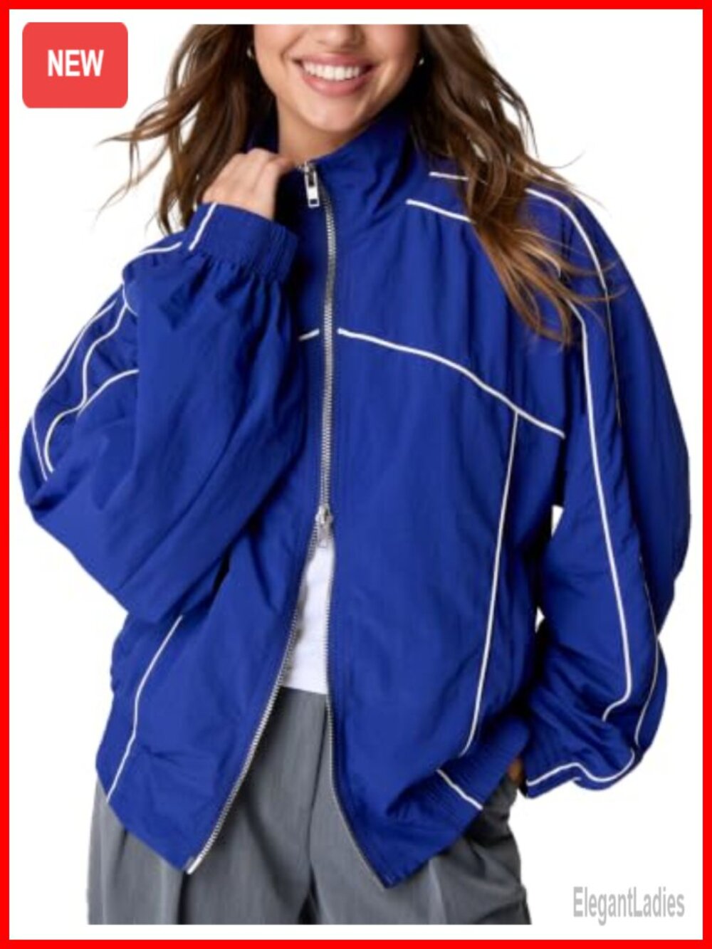 Women's Vintage Track Varsity Windbreaker Jacket
